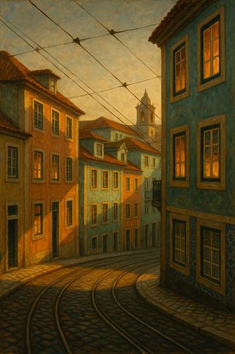 Lisbon’s Alfama in Amber – Tramlines through Golden Light