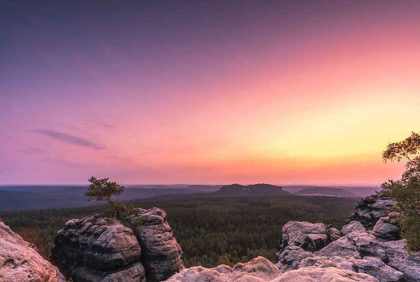 Sunset in the Elbe Sandstone Mountains by Christian Klös