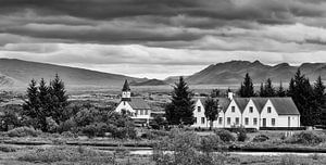 Thingvallakirkja, Thingvellir Nationaal Park, IJsland van Henk Meijer Photography