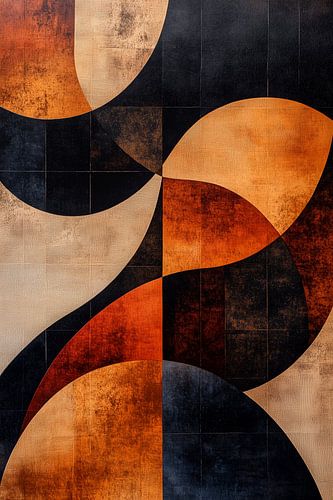 Geometric Harmony in Warm Earth tones and Deep Black