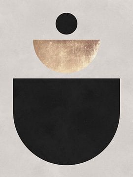 Zwart met gouden geometrie 8 van Vitor Costa