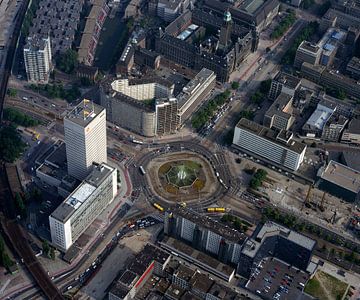 1988: Historische luchtfoto van het Hofplein, rotterdam van Frans Rombout