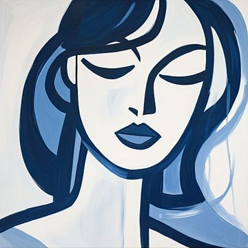 Portret No. 111124 (blauw) van ARTEO Schilderijen