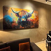 Photo de nos clients: Scottish Highlander Cow | Scottish Highlander par Peintures accrocheuses, sur ArtFrame