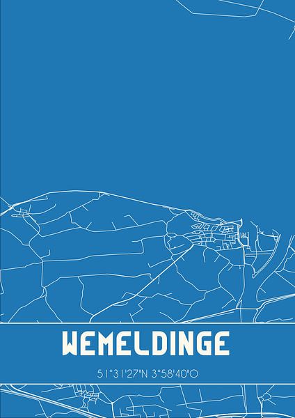 Blaupause | Karte | Wemeldinge (Zeeland) von Ortsdrucke