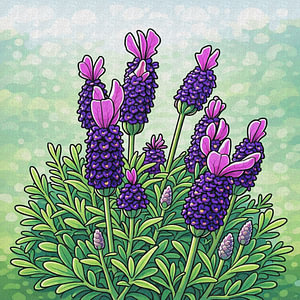 Lavendel in zachte ochtendglans .