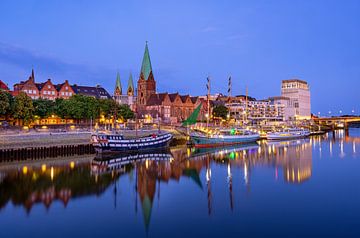 Avond in Bremen, Duitsland van Adelheid Smitt