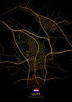 Ulft City Map Modern Black Gold