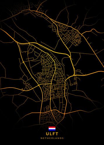 Ulft Stadtplan Modern Schwarz Gold