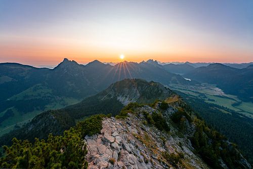 Zonsondergang vanaf de Einstein in het Tannheimer dal