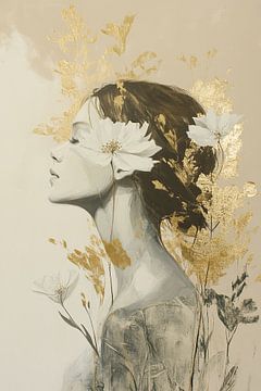 Gouden Vrouw | Vrouw met Gouden Natuur van I ❤ Bloemen