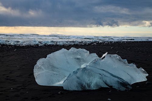 Diamant Beach bij Jökulsárlón, IJsland.