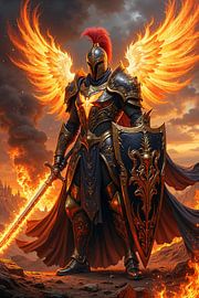 AUREXARION – The knight of the golden phoenix on the battlefield by INFERAURUM