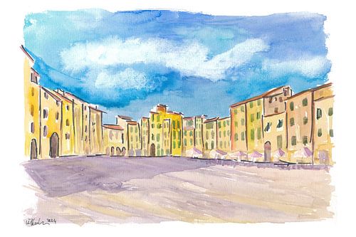 Lucca Toscane Scène étonnante sur la Piazza dell'Anfiteatro