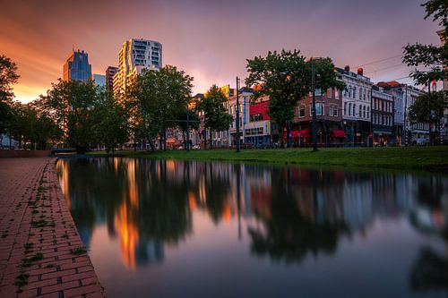 Zonsondergang aan de Eendrachtsingel