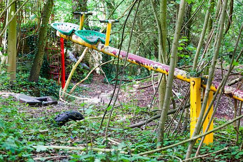 Seesaw in an abandoned playground