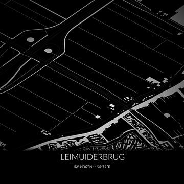 Schwarz-weiße Karte von Leimuiderbrug, Nordholland. von Rezona
