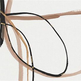 Minimalistische abstrakte Linienkunst auf Leinen : Off-white von STUDIO ARTSY