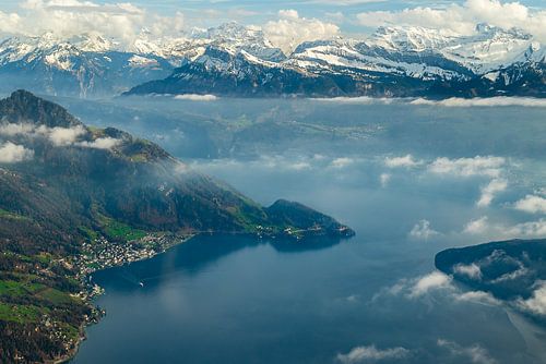 Aerial photograph of Lake Lucerne, Switzerland