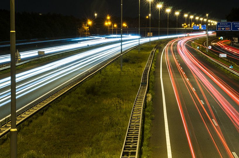 Snelweg foto lange sluitertijd par Leon Schijf