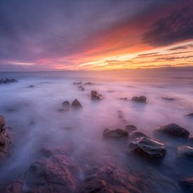 Coucher de soleil sur le Dramont et l'ile d'or sur Yannick Lefevre