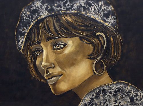 Elegegante Dame in Zwart/Goud