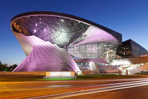 BMW World at night, Munich