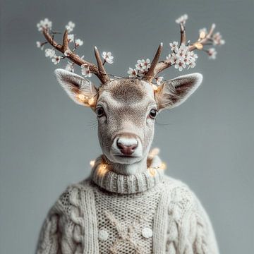 Winterbär mit Lichtern