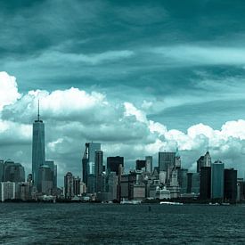 Skyline van Manhattan, New York City von Hans Wijnveen