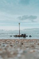 Strandmarker en rotsen
