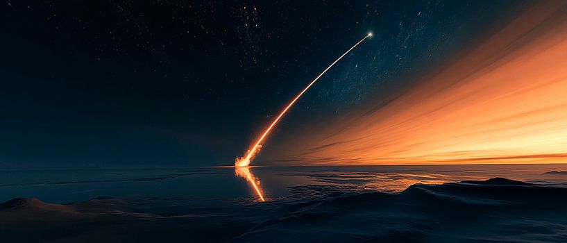 Sternschnuppe über dem Ozean von Poster Art Shop