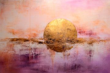 Abstrait, rose, violet et or sur Joriali Abstract