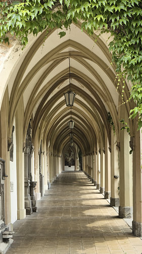Gewelf oude doorgang in het kasteel