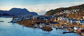 View towards Ålesund with Godøy in the background, Norway by qtx