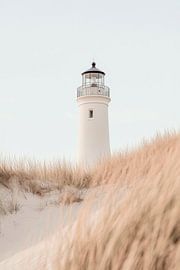 Lighthouse on the beach by Poster Art Shop