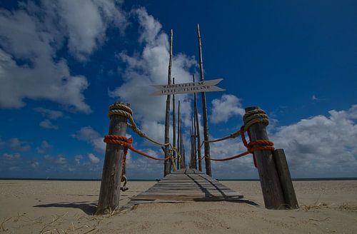 Scaffolding of the Wadden ferry on Texel