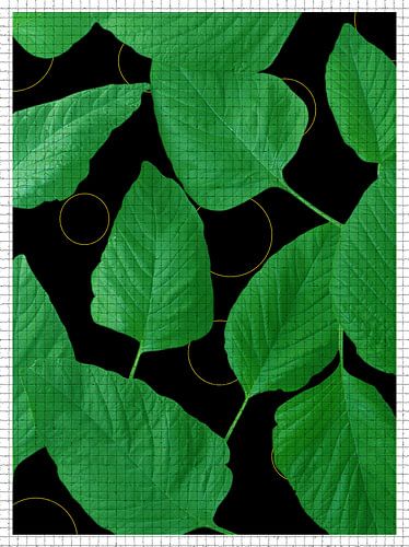 Gestructureerd spinazieblad Harmony - Natuurlijk botanisch patroon