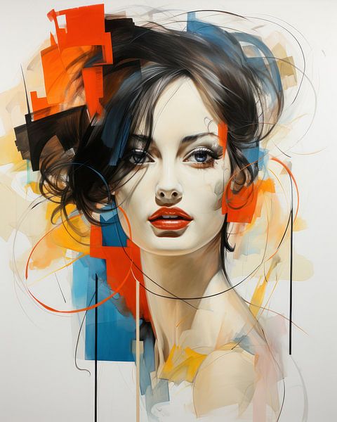 Portrait abstrait moderne d'une femme. par AVC Art Studio