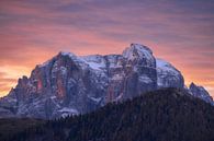 Sunrise with a view on the mountains of the Brenta in Trento in the Dolomites. by Jos Pannekoek thumbnail