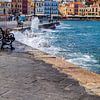 Bank auf der Promenade in Chania, Kreta von Patricia Hofmeester