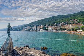 de badplaats Opatija, Adriatische Zee, Istrië, Kroatië van Peter Eckert