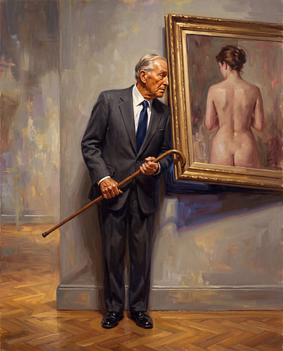 Le vieil homme qui regarde les nus