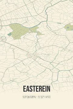 Vintage landkaart van Easterein (Fryslan) van Rezona