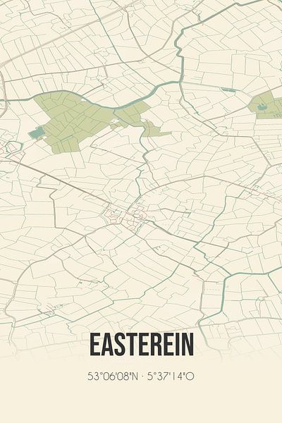 Vintage map of Easterein (Fryslan) by Prints of Place