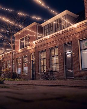 Feestverlichting Nieuwe Blekerstraat, Groningen van Harmen van der Vaart