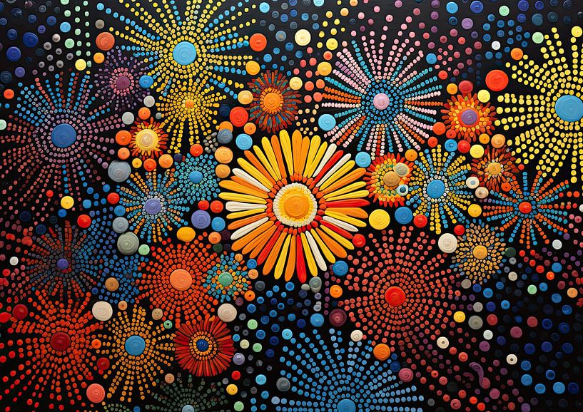 Vuurwerk van Abstract Schilderij