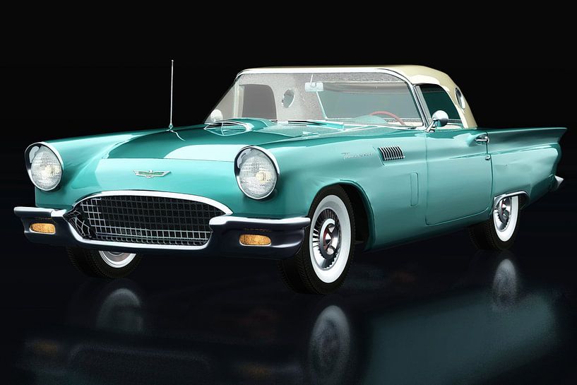 Ford Thunderbird décapotable vue trois quarts par Jan Keteleer