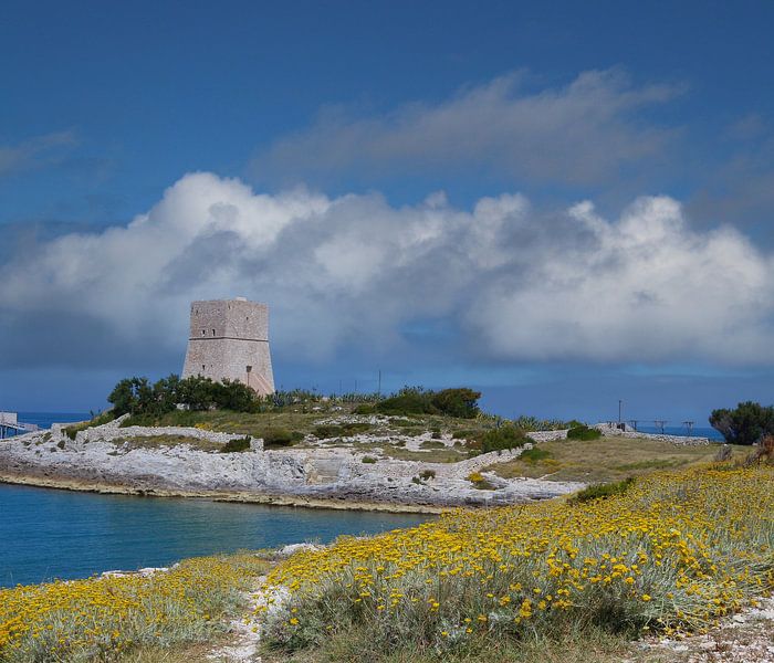 Wachturm an der Küste von Apulien, Italien von Ines Porada