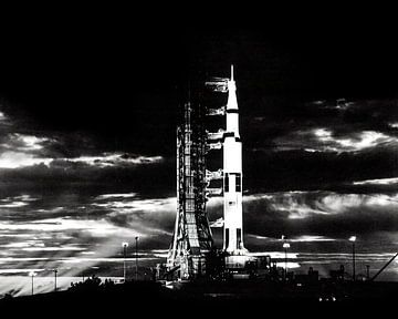 Apollo 17 spaceship at launch complex, Kennedy Space Center, Florida. by Dina Dankers