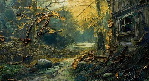 Diep in het bos - een verlaten hut